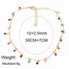 Choker Luxhoney Fashion Sweet Bohemian Gold Plated Colorful Emamel Charm Twisted Bar Link Chain Necklace for Women Girl in Party