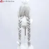 Catsuit Costumes Game Azur Lane Mnf le Malin Cosplay 90cm Sier White Grube Braid Ogół ciepło odporne na syntetyczne włosy