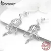 Boucles d'oreilles BAMOER mode 925 en argent Sterling arbre de vie capteur de rêves goutte pour les femmes bijoux Vintage SCE457