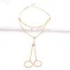 Women Sexy Beach Barefoot Adorn Alloy Rhinestone Foot Anklet Chain for Party Gold Silver 2 Colors 1 Pair2612