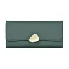 Portefeuilles femme en cuir sac à main Simple Long portefeuille dames vert mince pochette pour femmes téléphone sac de luxe titulaire Carteras