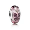 100 ٪ 925 Sterling Silver Butterfly Murano Glass Charms تناسب سوار السحر الأوروبي الأصلي الأزياء Woemn