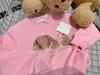 Felpa con cappuccio di marca di alta qualità per bambino adorabile maglione rosa per bambini Taglia 100-150 Doll Bear Print Pullover bianco puro per bambini Oct25