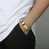 Новые мужские часы-браслет с позолоченными звеньями из нержавеющей стали, браслеты-манжеты, ювелирные изделия в стиле хип-хоп для мужчин Gift308J