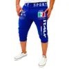 Shorts masculinos 2021 Verão Mens Skinny Casual Impresso Bermuda Curta Bandeira Digital Impressão Homens Homme2842