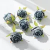 Flores decorativas 10pcs Bulk Silk Tea Buds Artificial Rosas Cabeça para Acessórios de Arco de Casamento Buquê de Noiva Casa Grinaldas de Natal Decoração