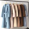 Women's Wool Blends SPECIAL OFFER Cashmere Coat Female Winter MidLength Corrugated Coat Black Wool Coat Woman Autumn Casual Fashion Beige Coat 231026