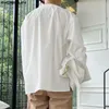 Männer T-shirts INCERUN Tops 2023 Koreanische Stil Hübsche Weiße Spitze Patchwork T-shirts Casual Streetwear Solide Langarm Camiseta S-5XL