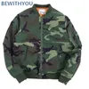 Męskie puch Parkas Autumn Winter Bomber Men Men Bawełniany Kamuflage MA1 Grube płaszcze płaszcze Hip Hop Flight Jackets Camo Streetwear 231026