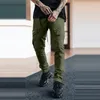 Männer Hosen Seite Taschen Cargo Harem Zipper Schwarz Hip Hop Streetwear Einfarbig Beiläufige Dünne Jogger Hosen Für Männer