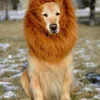 Vêtements de chien Chapeau d'animal de compagnie réglable pour chiens chats émulation Lion cheveux crinière tête casquette écharpe Halloween Max 80 cm circonférence