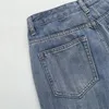 Kvinnors jeans 2023 Fashion Special Fabric Bamboo Knot Hög midja rakt rör Vintage Zipper denim Pants Mujer