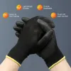 Guantes de dedos para niños guantes con revestimiento de seguridad de nailon protección para el trabajo en jardinería trabajadores de la construcción guantes protectores maquinaria de recubrimiento guantes de trabajo S M L 231026