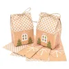 Opakowanie prezentów 510pcs Christmas House kształt cukierki torby prezentowe Święte DIY Cookie Cukierki Opakowanie