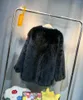 Kadın Kürk Kalışlı Mink Velvet Kadın Sıcak Out Giyim 2023 Kış Pulları V yaka gevşek hırkalar ceket orta uzunluğunda siyah kabarık palto