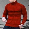 Men's Sweaters Fashion Twist Crochet Knit Basic Tops Men Sweater Autumn Casual Pure Color Long Sleeve Slim Bottoming For Mens Knitwear