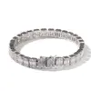 Hiphop argent carré diamant Bracelet Tenns Bracelet 7 pouces 8 pouces 8 6mm simuler des bracelets de diamants Braceles213P