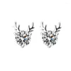 Hoop Earrings Lady's Jewelry Original Fashion Deer Shape Zircon Gemstone S925 Sterling Silver