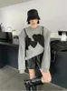 Kvinnors hoodies flera kärleksdekorativa mönster vintage high street mode multi färg tröja överdimensionerad koreansk avslappnad tröja