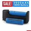 Baterias Nova 2X Bateria 3000mAh 3.7V BRC Li-Ion Recarregável para Lanterna Adicionar Carregador Inteligente Drop Delivery Baterias Eletrônicas Cha DHT7W