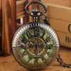 Pocket Watches Arabic Numerals Luminous Green Dial Mechanical Watch Men Antique Style Chain Pendant Clock Hand Winding Timepiece Gifts