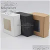 Gift Wrap 50Pcs Paper Box With Pvc Window Favors Holder Doughnut Package Anniversary Party Gifts Event Reception Supplies 210724 Drop Dhhdl