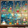 Naklejki ścienne 2024 Wesołych Świąt szklanych okno Santa Snowflake Elk Tree Tree Snowman Dekale naklejki Dekoracje do domu 231027