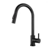 Kitchen Faucets Luxury Stainless Steel Single Hole Matte Black Automatic Smart Touch Sensor With Pull Out Sprayer