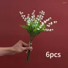 Dekoracyjne kwiaty Świeża symulacja Bukiet Little Lily of the Valley Plastic Fake Flower Wedding Wedding Room Prezentacja