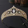 Barroco de luxo geométrico nupcial tiaras zircônia cúbica coroa cristal pageant diadema bandana casamento acessórios para o cabelo 211020302a