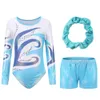 Gymnastiska ringar Kids Leotards för flickor Gymnastikutfits broderier Glitter Tumbling Shorts Bottoms Dane Wear 512y 231027