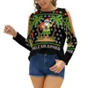 Mulheres camisetas Mele Kalikamaka Havaiano Natal em julho Havaí Santa Presente Mulheres Zipper Sexy Impresso Vintage Tops Full Print T-shirt