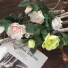 Decoratieve bloemen 47 cm kunstmatige Gardenia nep roze groene bloem voor feestdecoratie thuis tafel tuin verjaardag decor bruiloft