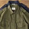 Herrjackor multi-pocket lastjacka män taktik fast färg retro casual safari stil lös lapel jackor m42 casual retro ytterkläder 231027