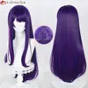 Catsuit Costumes Oshi No Ko Hoshino Ai Cosplay 80cm Purple Highlight Rose Pink Anime Wig Heat Resistant Synthetic Hair +wig Cap