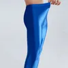 Män s byxor glansiga mager leggings man satin andas yoga gym casual sport fitness långa byxor man plus storlek 2023 231027