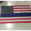 4 types 90 * 150 cm Drapeaux de police BlueLine USA 3x5 pieds Ligne bleue fine Drapeau américain Drapeau américain noir blanc et bleu avec œillets en laiton F737