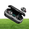 tws wireless earphone bluetooth v5 0 wireless stereo headphone led display with 2000mah power bank headset with microphone drop8633051718