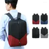 Backpack Men's Laptop Bag USB Charging Short Business Trip Office Storage Student Oxford Cloth Solid Color School Three-piece Set