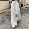 Kvinnors jeans h.sa 2023 kvinna avslappnad hög midja bred ben denim byxor långa vita byxor streetwear vintage harajuku rak