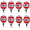 Whole Key Rings Blood Type Medical Nurse Retractable Felt ID Badge Holder Reel With Alligator Clip For Gift299j