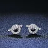 Pendientes de plata S925, tachuelas de nariz de cerdo para mujer, temperamento, joyería de oreja de regalo de diamante Mosang Simple