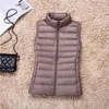 Gilet da donna Piumino invernale ultraleggero senza maniche Piumino d'anatra bianco Gilet caldo Gilet Capispalla Cappotti per donna