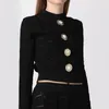 Swetery kobiet luksusowe białe czarne fioletowe kardigany dla kobiety designerka jesiennego pasa startowego top o długim rękawie elegancka kalif