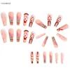 False Nails Christmas Decorations 2024 Santa Claus Snowman Designs Safe Material Waterproof Full Cover Fake Nail For Women Girls