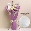 Dekorativa blommor Bomullsvirka Flower Bouquet Teacher's Day Gift Ins Artificial Colorful Sticked With Wrapping Room Decor