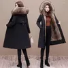 Trenchs de femmes Designer spécial hiver sur le genou doublure amovible haut de gamme épaissie veste rembourrée en coton imitation manteau de fourrure