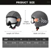 Hełmy motocyklowe Keaz Open Face Helmet /4 z rowerem goggle mężczyzn skórzane niemieckie odrzutowce Zatwierdzone kropki