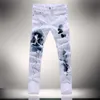 Hela 2016 White 3D Printed Men Jeans Homme Unique Man Printing Jeans Cotton Large Size 40 38 Skinny Jeans For Men Denim Pants266e