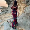 Casual Jurken Sexy Print Sling Lange Jurk Vrouwen Mode Off-Shoulder Elegante Avond Party Club Zomer Chic Voor 2023 vestidos